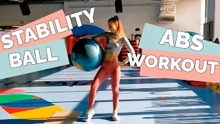 STABILITY BALL ABS WORKOUT // Timer included
