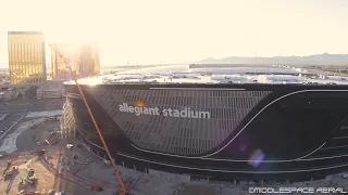 Las Vegas Raiders - Allegiant Stadium Construction Aerial Drone Footage