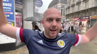 London Rainy Night | Scotland fans in Leicester Square London before Match