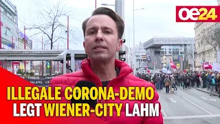 Illegale Corona-Demo legt Wiener City lahm