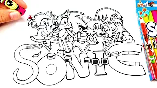 Sonic Team and Alphabet Lore - Coloring Pages NEW Sonic 3Tails,Knuckles, Amy Rose