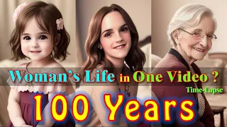100 Years of a Woman's Life generated by AI, famous evolution video slower.