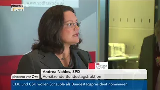 Andrea Nahles zum Wahlsieg der SPD bei der Landtagswahl in Niedersachsen am 17.10.17