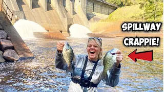 We FOUND Slab Crappie Below This GIANT SPILLWAY!!! (Catch, Clean and COOK!)