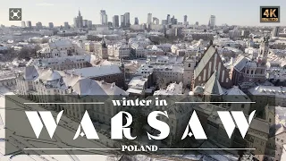 Winter in Warsaw | Warszawa zimą z drona | Poland | 4K