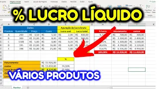 Como Montar uma PLANILHA DE VENDAS no EXCEL - com APURAÇÃO DE RESULTADO!!