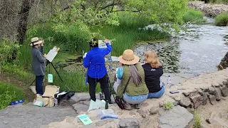 Urban Sketchers with Plein Air Painters at Old Mission Dam 2024