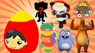 Tag with Ryan vs Grizzy and the Lemmings Yummy Run - Mystery Surprise Egg All Characters Combo Panda