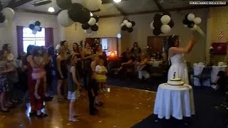 Viral video: Girl drops baby to catch wedding bouquet