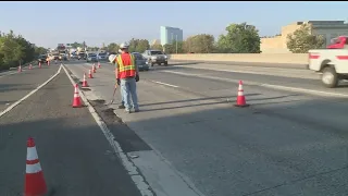 I-5 Pothole Roadwork Continues On Labor Day