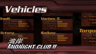 Midnight Club 2 - All Vehicles & Listing