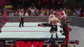 WWE2K18 Roman Reigns competes in a 3 on 1 Handicap Match