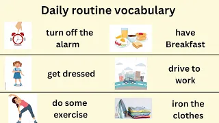 Daily Routine Vocabulary Words || Routine English Words || Daily  English Action Verbs