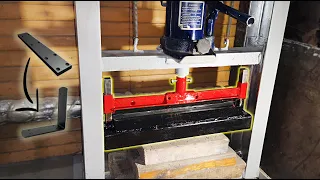 Homemade super simple Press Brake for 90° metal bending - hydraulic press attachment