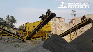 STONE CRUSHER / PEMECAH BATU KAPASITAS BESAR 100 TON / JAM  DAN REVIEW WHEEL LOADER HELI