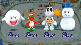 Mario Party 9 - Minigames - Snow Go Boo Vs Yoshi Vs Dry Bones Vs Snowman