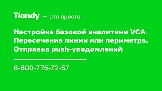 Настройка базовой аналитики VCA Tiandy. Пересечение линии или периметра. Отправка PUSH уведомлений