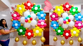 Rainbow balloon jhoomar at home | easy decoration ideas at home | balloon jhoomar