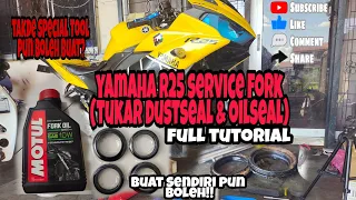 CARA CARA  SERVICE FORK & TUKAR OILSEAL  YAMAHA R25 | TANPA SPECIAL TOOL [Full tutorial ]