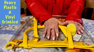 ASMR Special Request! Heavy Plastic & Vinyl squeezing! (No talking only) Some tapping~Purse Rummage