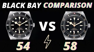 New Tudor Black Bay 54 VS Black Bay 58 - Specs Comparison