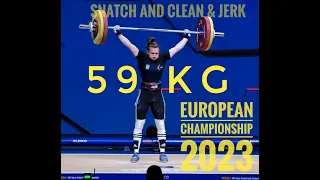 European championship 2023 WOMEN  59 kg SNATCH AND CLEAN & JERK