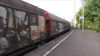 German Freight Train speeds through train station - Non Stop Trains # 56