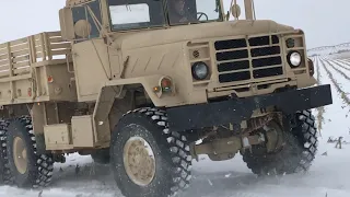 Military Truck In the Snow | Pulls Out Pickup!