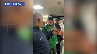 Watch | Gov Dapo Abiodun Celebrating The Super Eagles Win Against The Bafana Bafana of South Africa