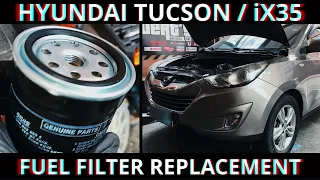 HYUNDAI TUCSON / iX35 FUEL FILTER REPLACEMENT DIY GUIDE | KIA SPORTAGE