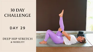 Deep Hip Stretch & Mobility for Pelvic Floor | 30 Day Yoga Challenge