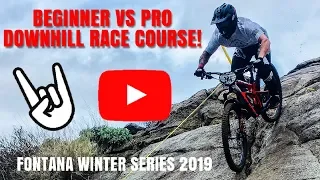 BEGINNER VS PRO DOWNHILL RACE COURSE COMPARISON - FONTANA DH WINTER SERIES