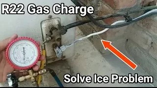 R22 gas charge and solve ice problem,Discharge pipe ice in Urdu/Hindi