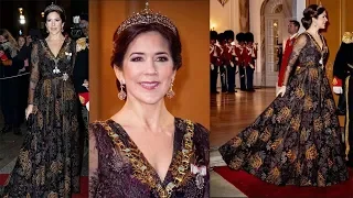 Crown Princess Mary Stunning in Jesper Høvring Gown at Danish New Year’s Reception 2019