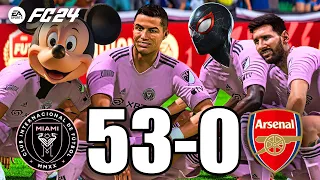 FIFA 24 - RONALDO, MESSI, SPIDER MAN ALL STARS PLAYS TOGETHER | INTER MIAMI 53-0 ARSENAL