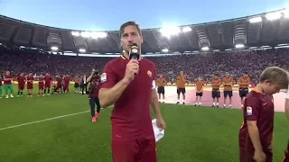 Francesco Totti, il discorso di addio all'Olimpico