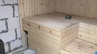 Баня из газоблока через год