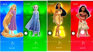 Tangled Rapunzel 🆚 Elsa Frozen 🆚 Best Disney Princess Pocahontas 🆚 Disney Moana | Tiles Hop Edm Rush