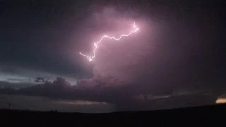 Amazing non-stop lightning show from sunset supercell - Bismarck, ND - 2006