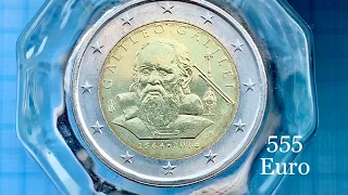 2 euro, Italy - Portrait of Galileo Galilei = 6.5OO.000