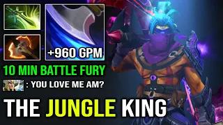 THE JUNGLE KING 10Min Battlefury Anti Mage Insane 6 Slotted in 30Min with 960 GPM & 1128 XPM Dota 2
