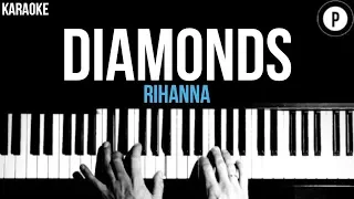 Rihanna - Diamonds Karaoke SLOWER Acoustic Piano Instrumental Cover Lyrics