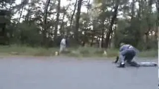 High speed longboard crash