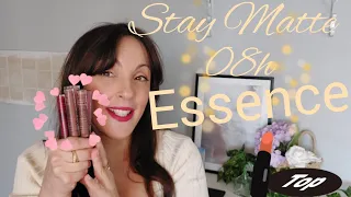 ROSSETTI ESSENCE STAY MATTE 08H - SWATCHES E TRY ON💄💋 #makeup #lipstick #new #essence