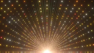 Gorgeous Golden Tunnel Hall of Bright Neon Flashing Strobe Light Dots 4K VJ Loop Motion Background