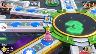 Mario Party Superstars Space Land Peach vs Mario vs Luigi vs Daisy