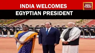 President Murmu, PM Modi Welcome Egyptian President At Rashtrapati Bhavan