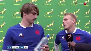 French Rugby Player speaks in Afrikaans.