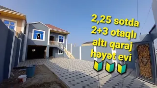 🏝Masazırda, 2,25 sotda, 2+3 otaqlı, altı qaraj tipli, tam təmirli həyət evi satılır💥‼