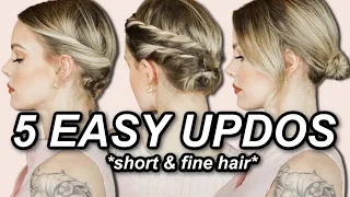 EASY UPDOS FOR SHORT, FINE HAIR *five beautiful no-braid braids & updos* // @ImMalloryBrooke